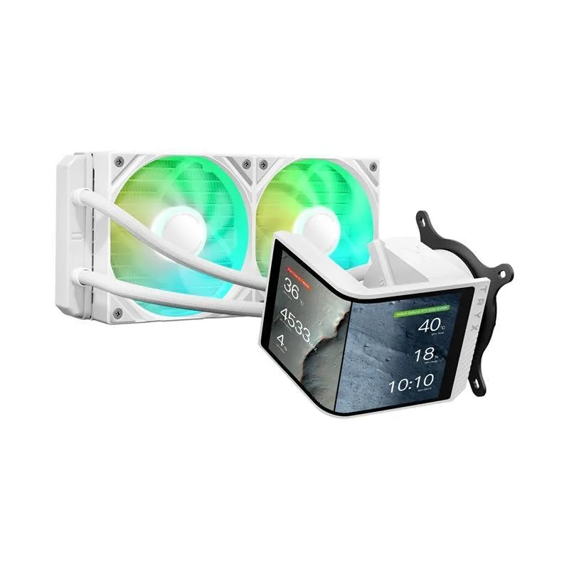 TRYX TRYX L-P240L-AM2M-G0W PANORAMA SE 240 ARGB liquid cooler 6.67" curved screen (White) — product photo