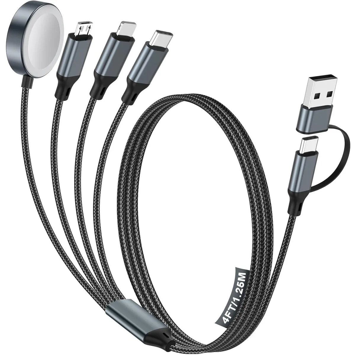 Miimall Miimall Multi Charging Cable USB-A/Type-C 1.2m Black — product photo