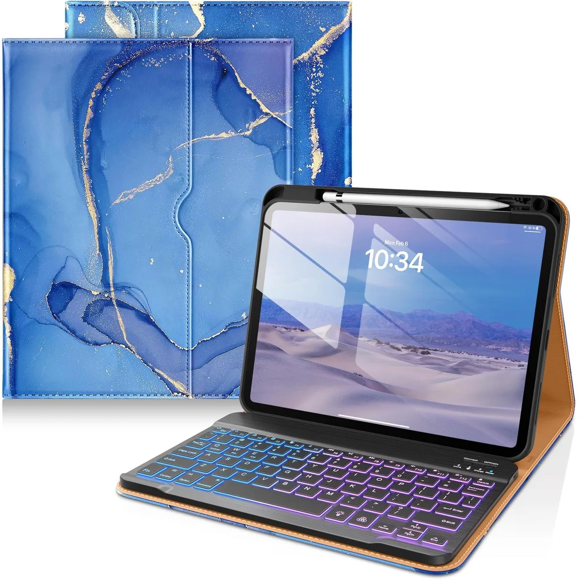 ARENTI ARENTI 2 in 1 accessory for iPad 11th (A16) 11" 2025 / 10th Gen 10.9" 2022, Sea Marble — product photo
