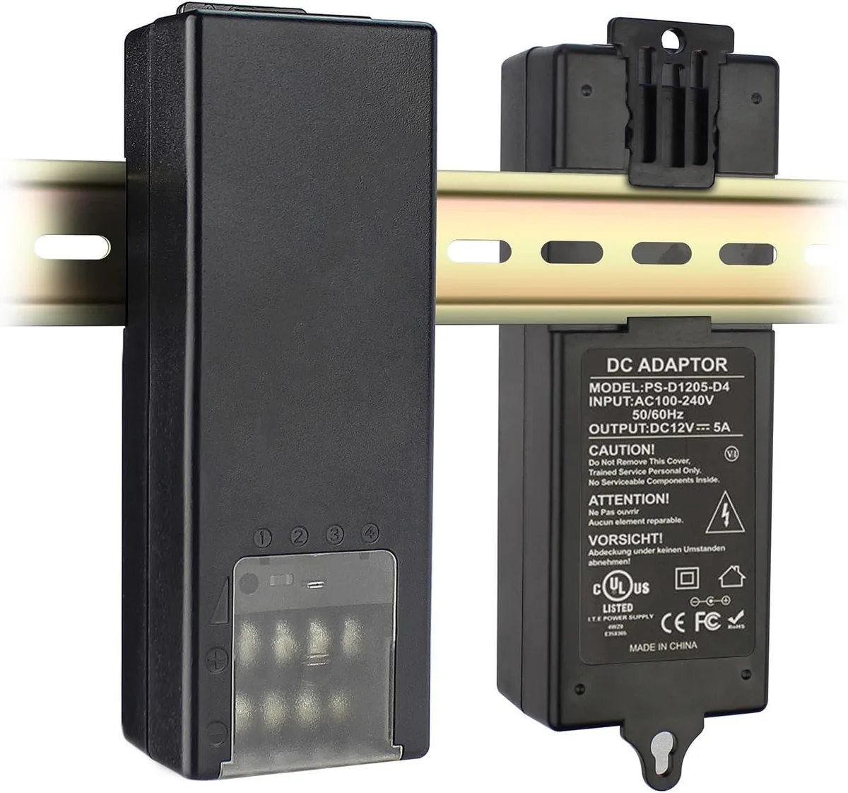 BASEUS BASEUS 12V 5A 4-Channel Din-Rail AC Adapter with PTC Fuse — product photo