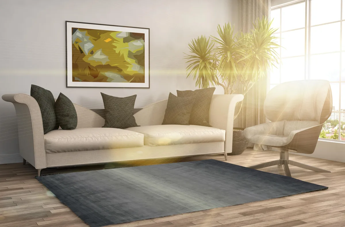 EORC EORC Handmade Wool Gray Transitional Stripe Horizon Area Rug 5' x 8 — product photo