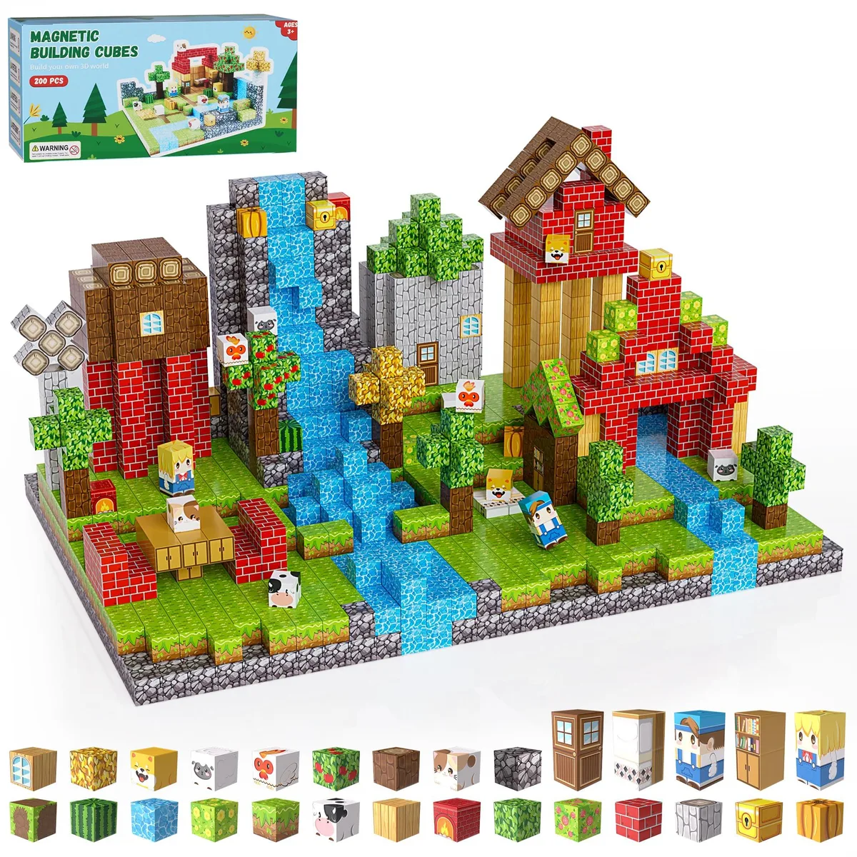 Magnetic Building Blocks 200PCS Forest 0.78in — product photo