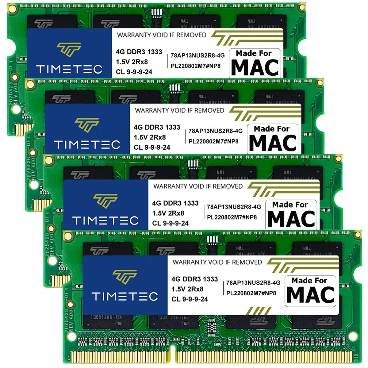 Timetec Timetec 16GB (4x4GB) DDR3 1333 CL9 1.5V 204-Pin SO-DIMM Apple iMac Mid 2010/2011 — product photo