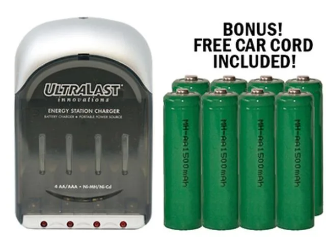 DUSLAN DUSLAN ULINOV3 Smart Charger with 8 AA NiMH 2700 mAh batteries — product photo