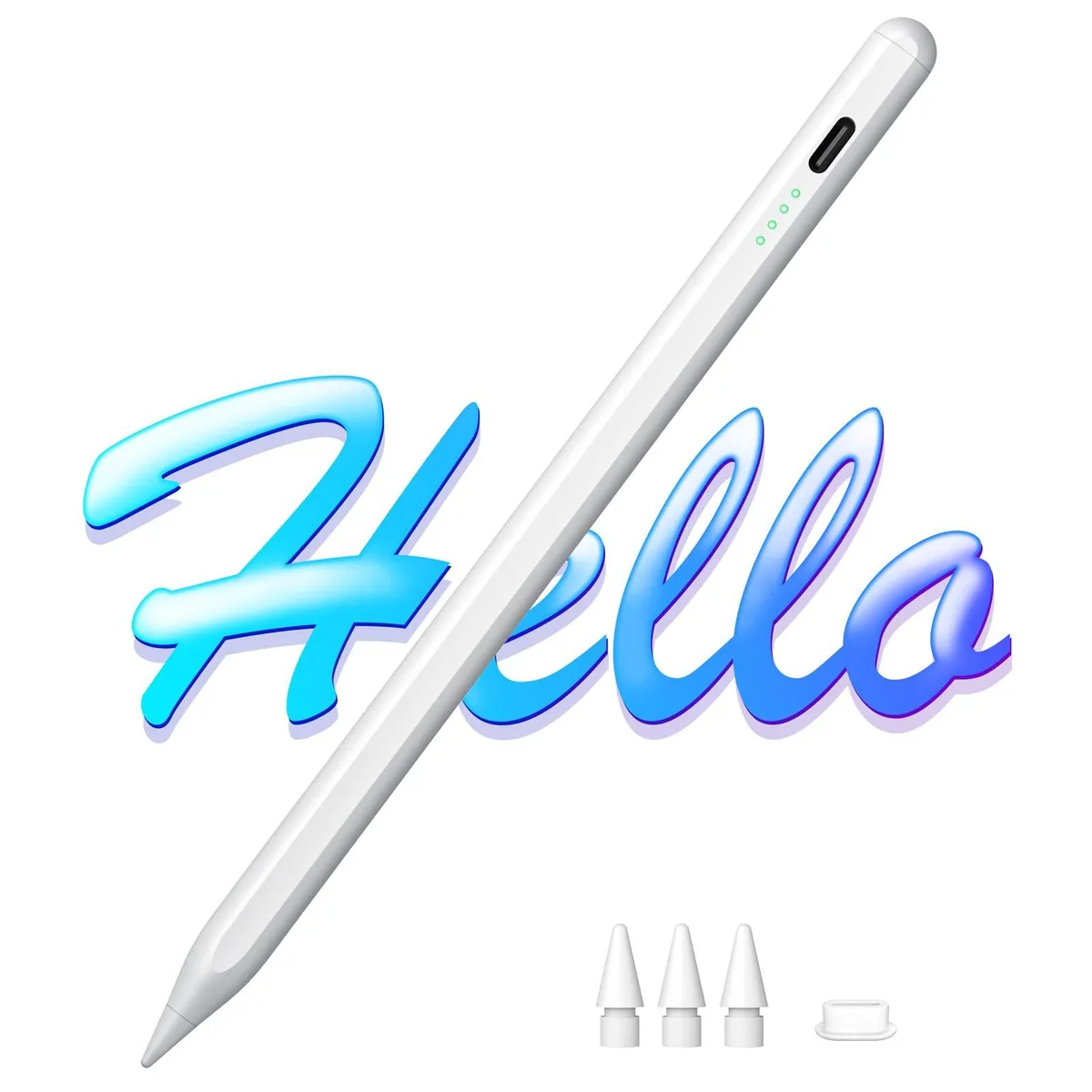  Cisteen Stylus Pearl White 1.5mm Tip Type-C 30min Charge 8h Tilt Palm Rejection Magnetic iPad 2018-2026 — product photo