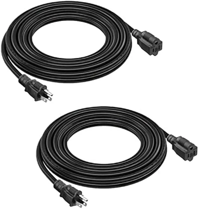 TAURKENAM TAURKENAM 2-Pack 15ft 16AWG SJTW Extension Cord Power Adapter — product photo