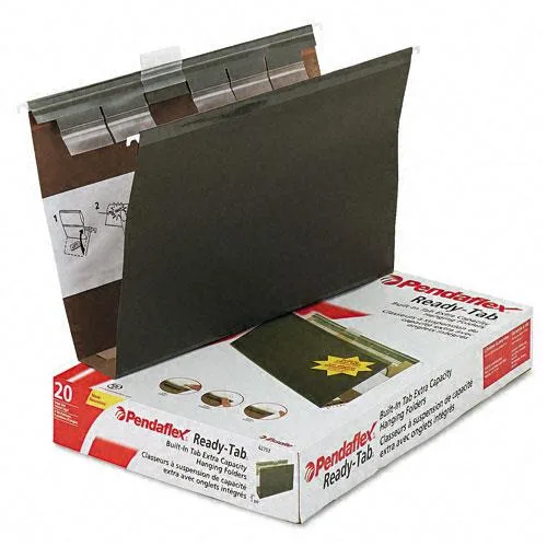 Esselte Esselte Pendaflex Ready-Tab Hanging File Folders Legal 2" Green 20/Box 42703 — product photo