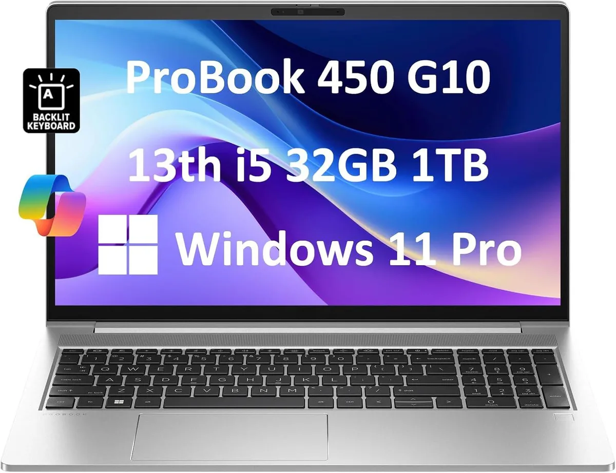 HP HP ProBook 450 G10 laptop i5-1334U 32GB 1TB Silver — product photo