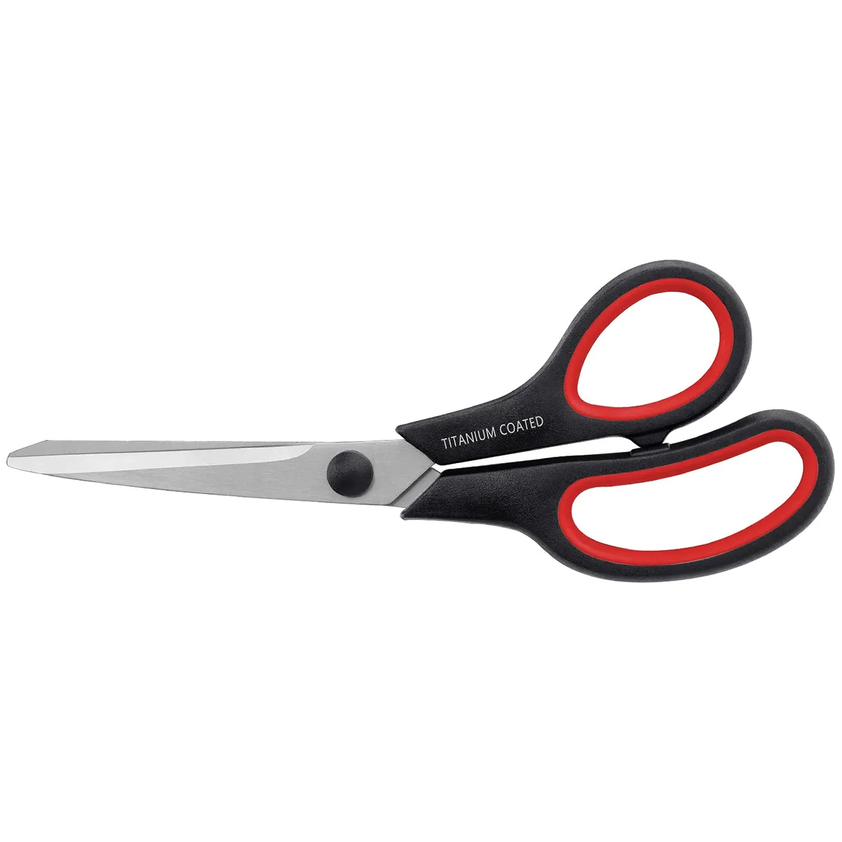 Black 8.4 inch titanium-coated stainless steel scissors with soft-grip handles