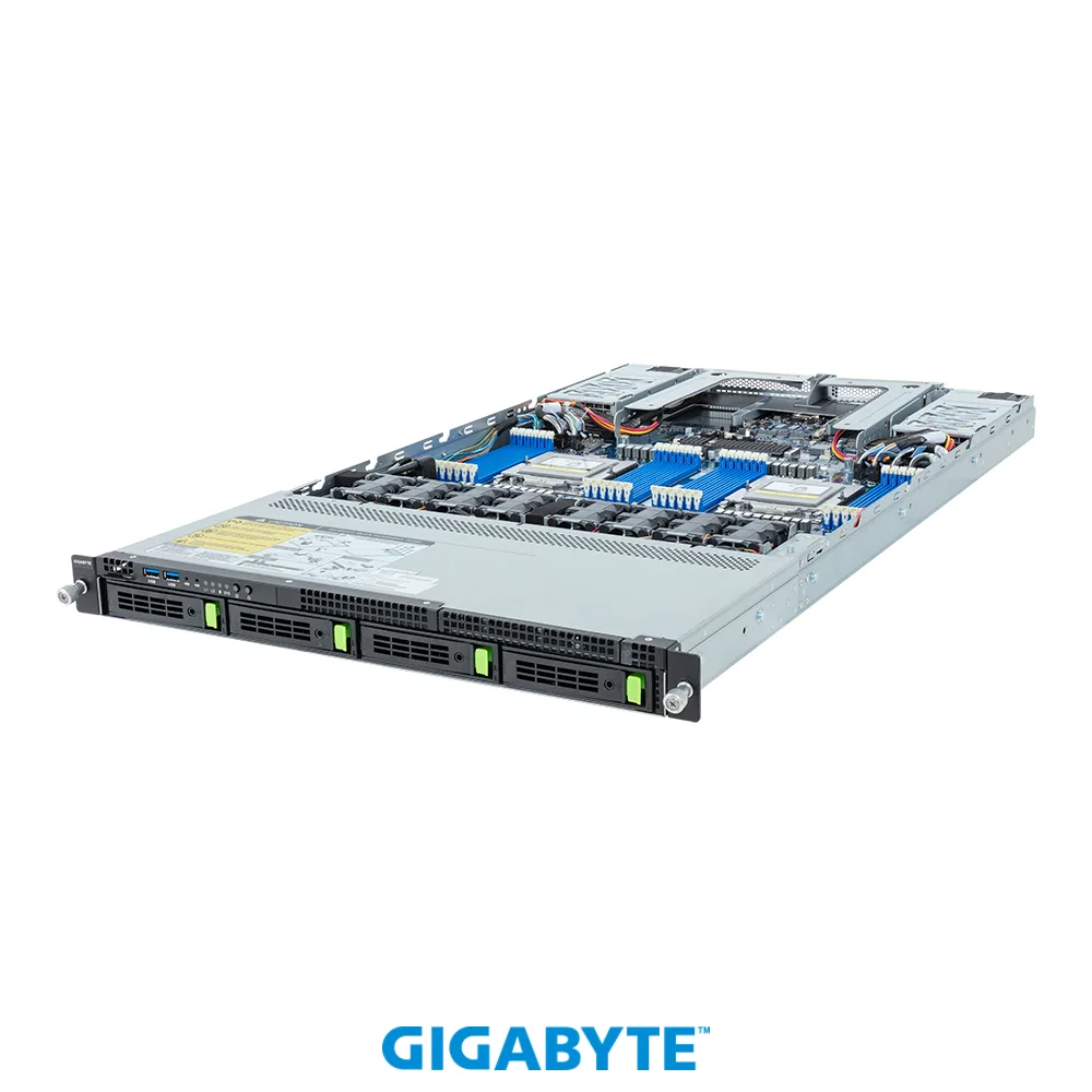 GIGABYTE GIGABYTE R183-Z93-AAD1 barebone server AMD EPYC 9004 1U DP 4-bay Gen5 NVMe SATA SAS — product photo