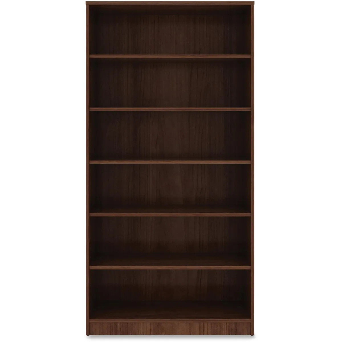 Lorell Lorell 99792 6-Shelf Bookcase 36x12x72 Walnut office furniture — product photo