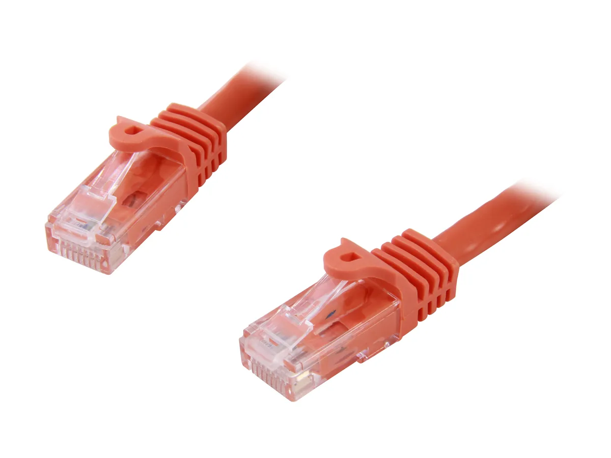 Orange Cat6 Ethernet cable 25 ft snagless molded connectors