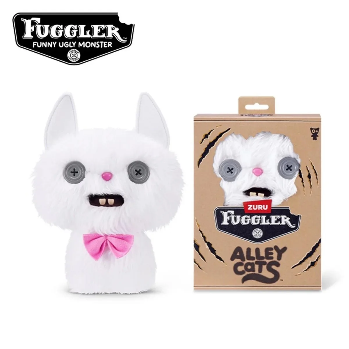 Zuru Zuru Fuggler Alley Cats Cheezee White 9 Inch Plush — product photo
