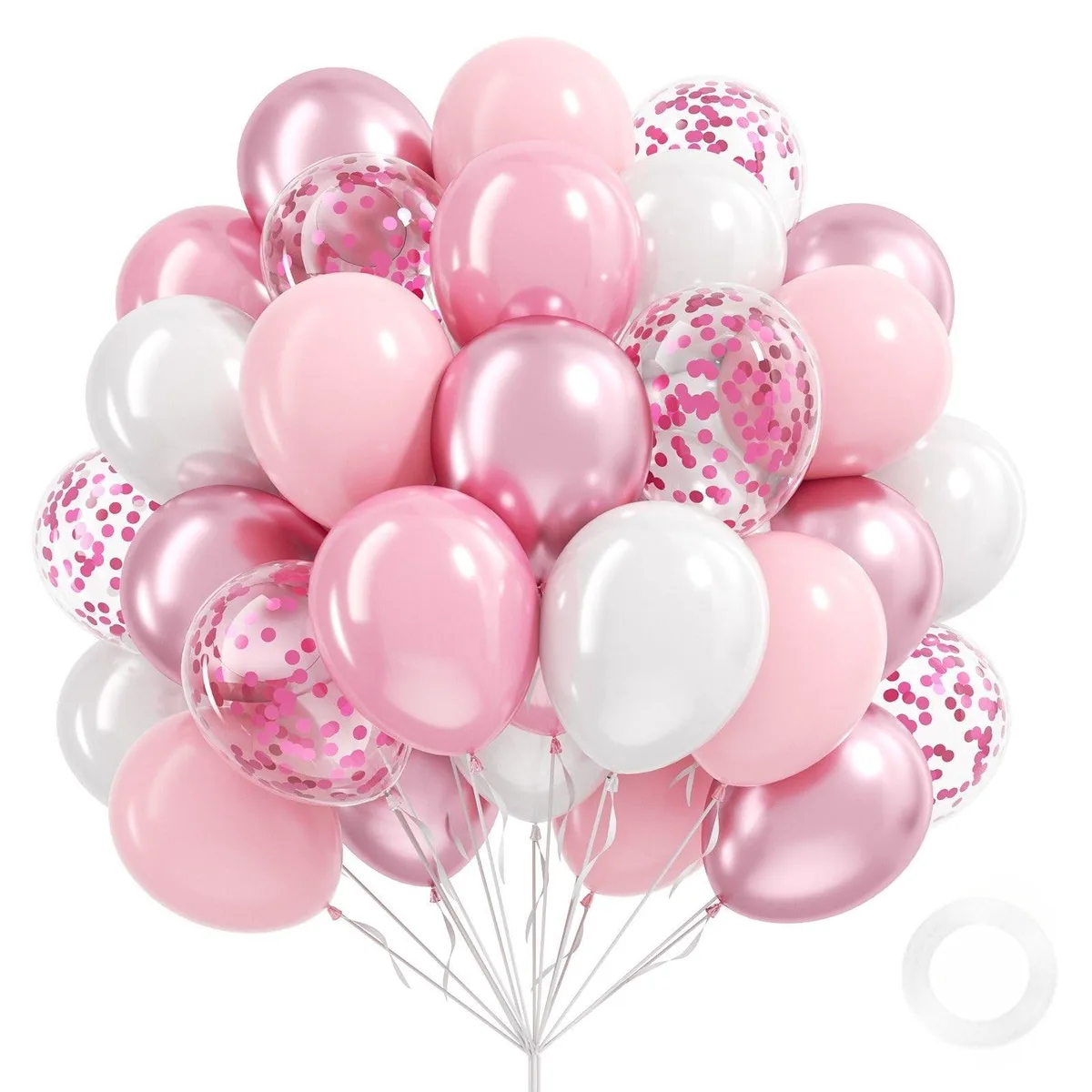  Vicduotex K70 light pink balloons 60pcs 12inch 10inch decoration — product photo