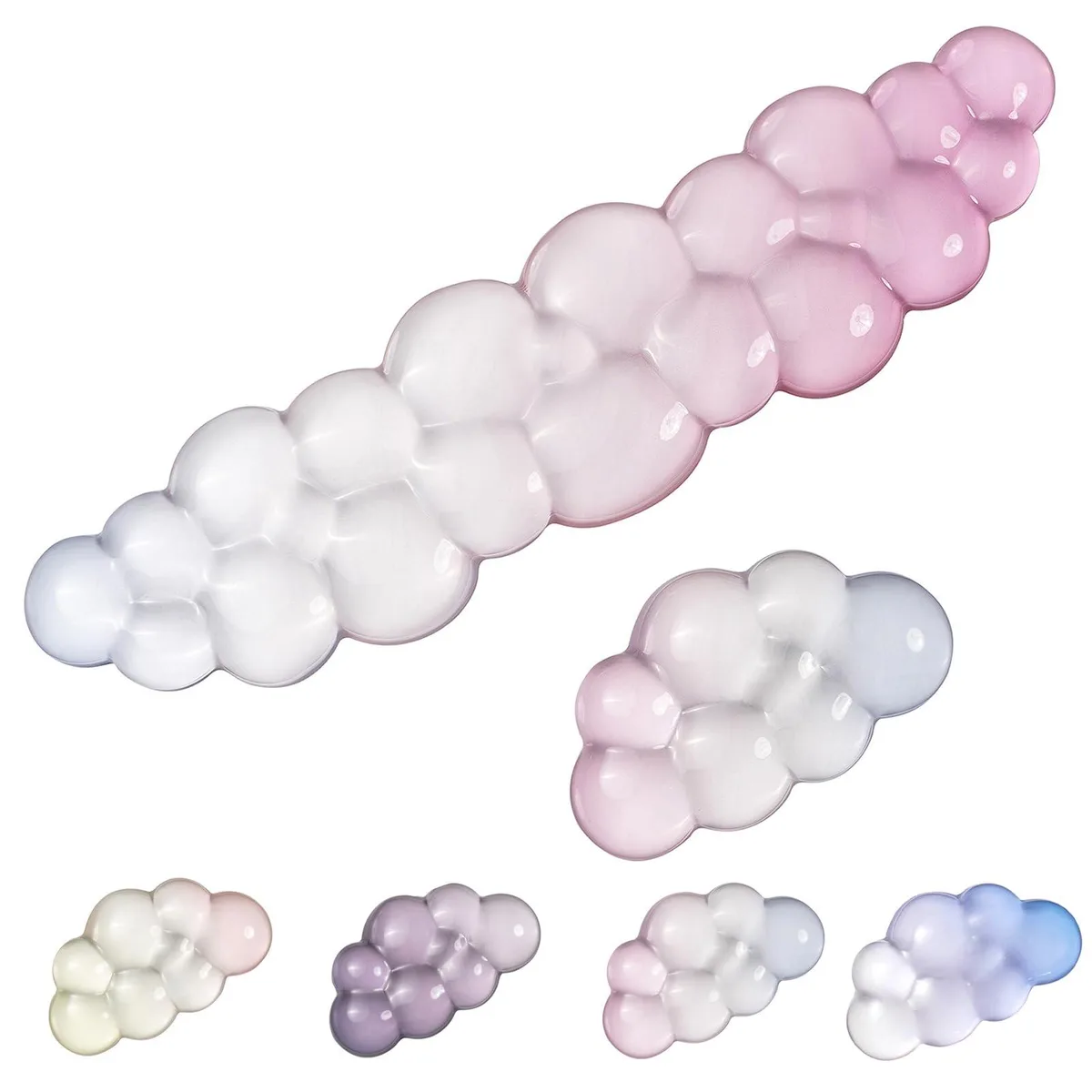  SUEHIODHY GWR024 Cloud Gel Wrist Rest Set Pink Blue 17.71 x 3.14 in — product photo