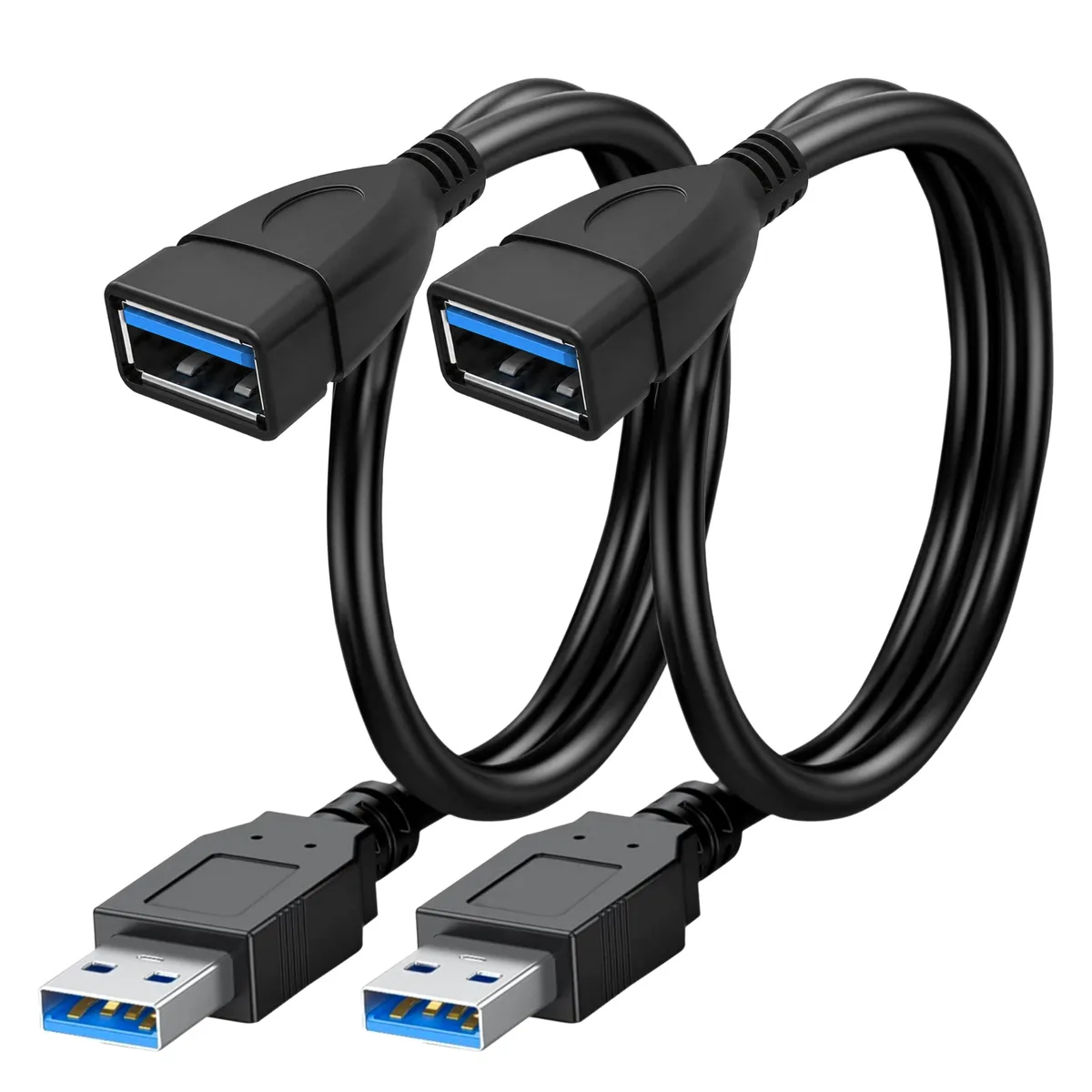  SaiTech IT USB 3.0 Extension Cable A Male to Female 2-Pack 1 Foot — product photo