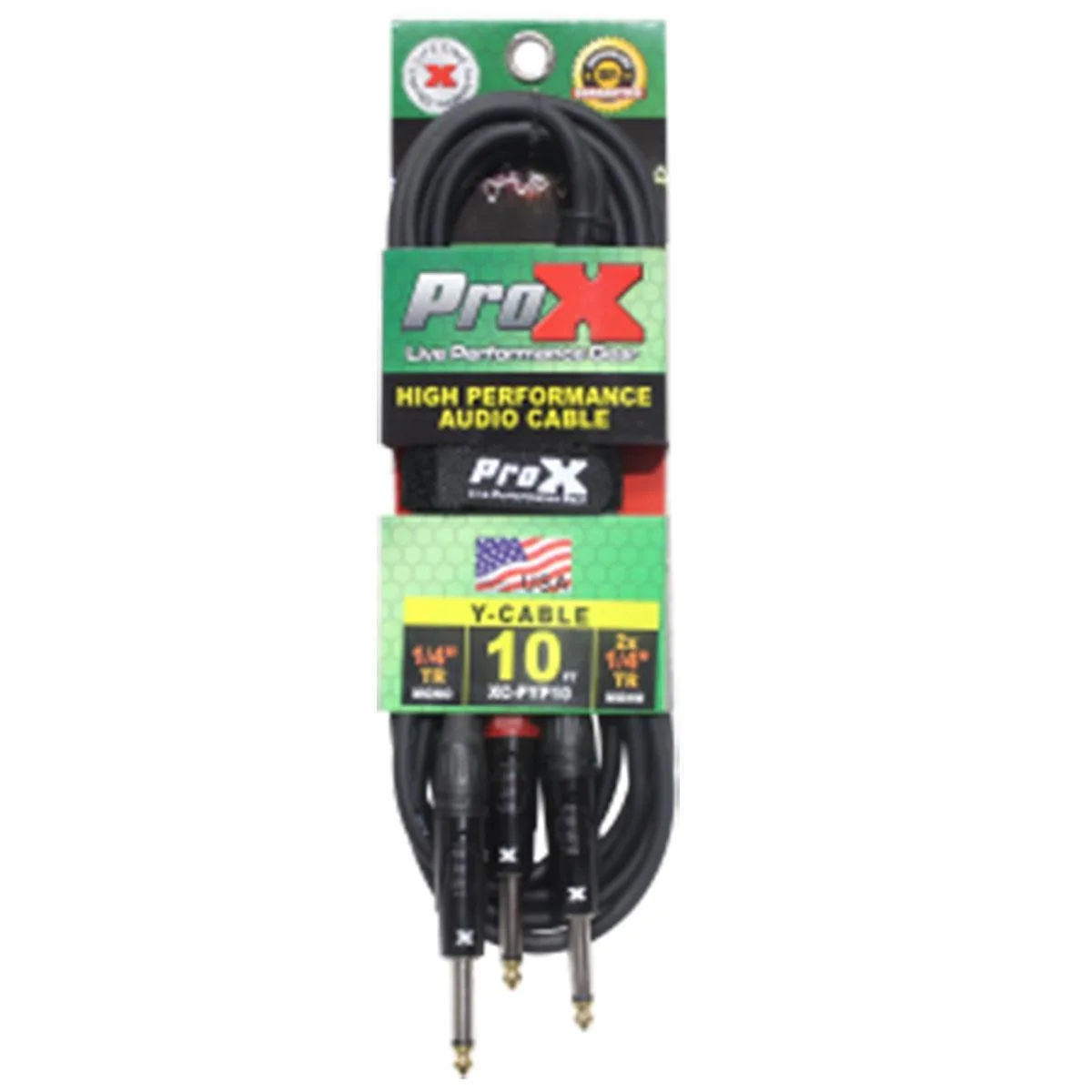 ProX ProX XC-PYP10 10' 1/4" TS-M to Dual 1/4" TS-M Audio Cable — product photo