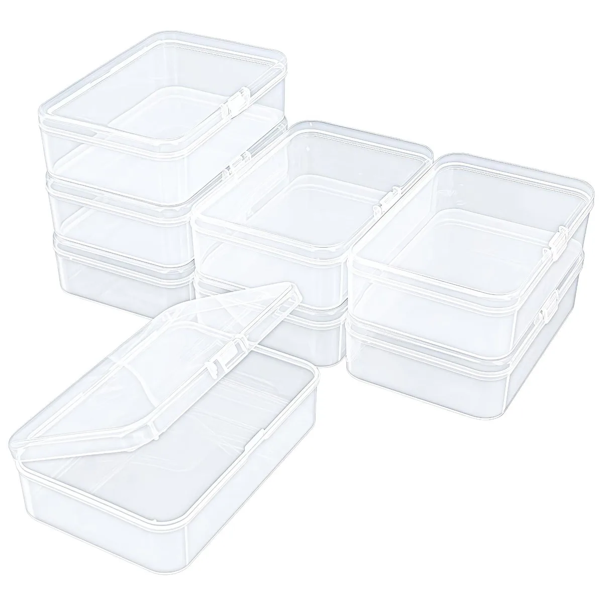 8 Pack Rectangular Clear Plastic Toy Storage 125x85x35mm — product photo