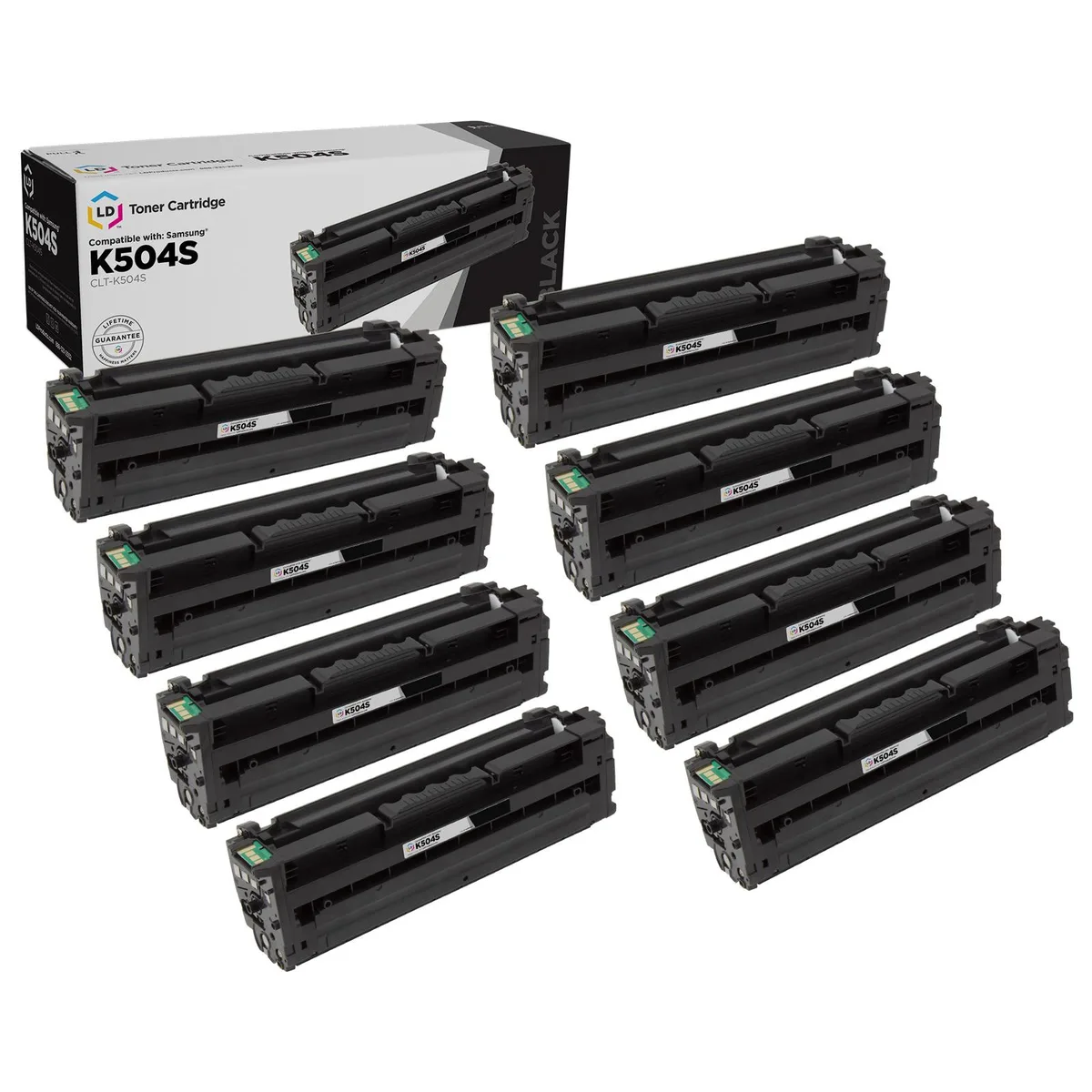 SAMSUNG SAMSUNG CLT-K504S Black Toner Cartridge 8-Pack 2500 Pages — product photo