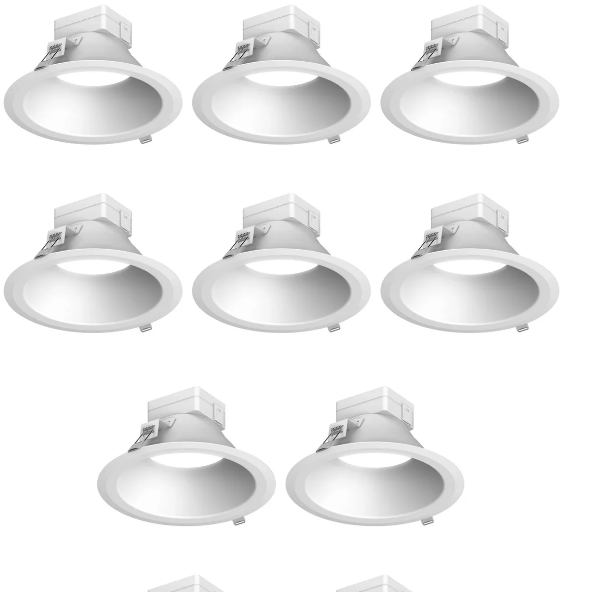 White round recessed LED downlight with matte white trim