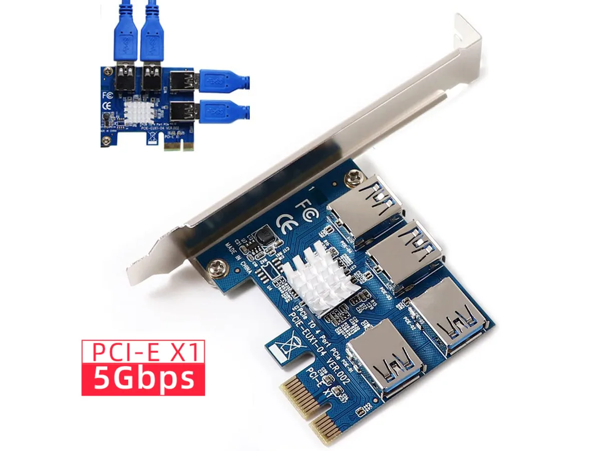Wadermoon Wadermoon PCI-E 1X to 4 PCI-E USB 3.0 expansion card — product photo
