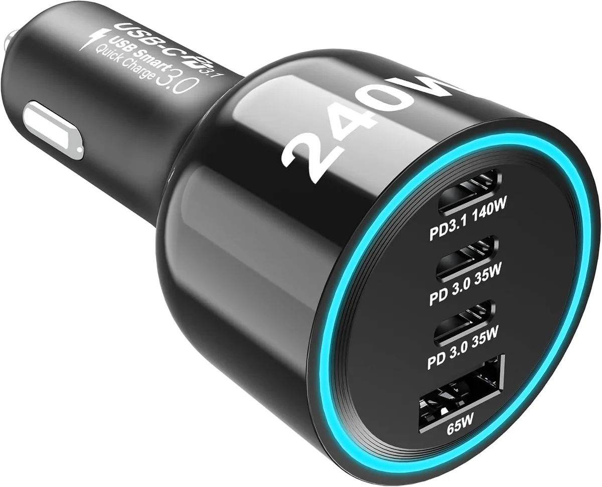 Hamzan Hamzan 240W 4-Port USB-C Car Charger PD3.1 140W — product photo