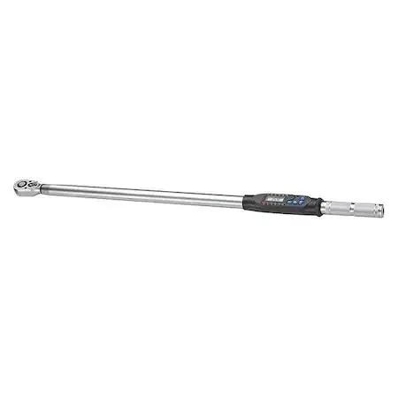 Westward electronic torque wrench, 48 inch silver steel body with ratchet head and digital display