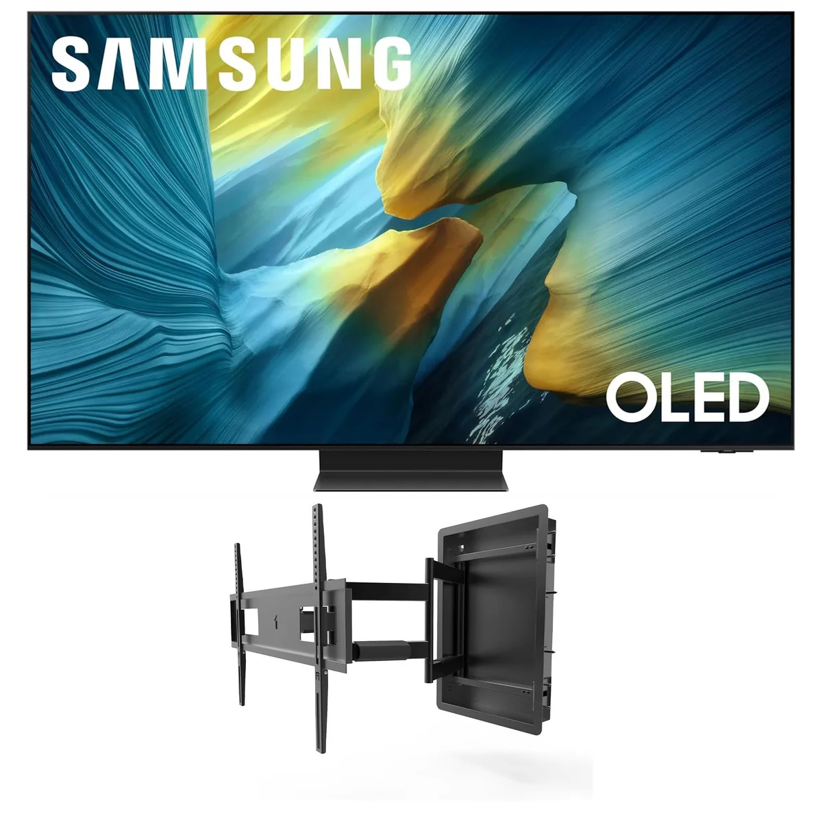 SAMSUNG SAMSUNG QN65S95FAFXZA 65" OLED 4K 120Hz TV with Kanto R500 Mount — product photo