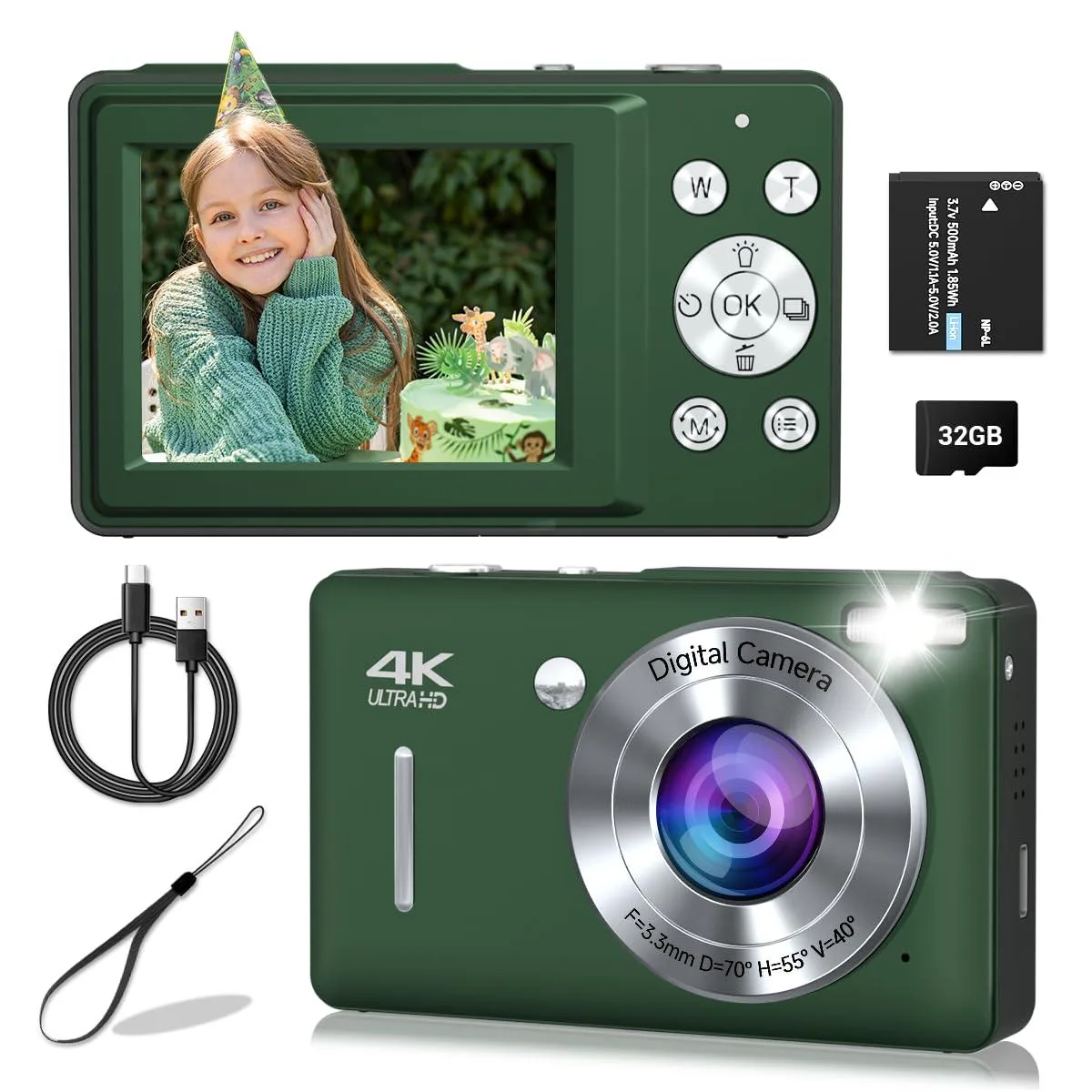  Polaroid PIXPRO DC228-DeepGreen 44MP Compact Camera 16X Zoom — product photo