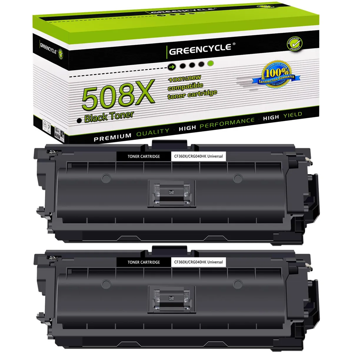 GREENCYCLE GREENCYCLE 508X CF360X Black Toner Cartridge 2 Pack — product photo
