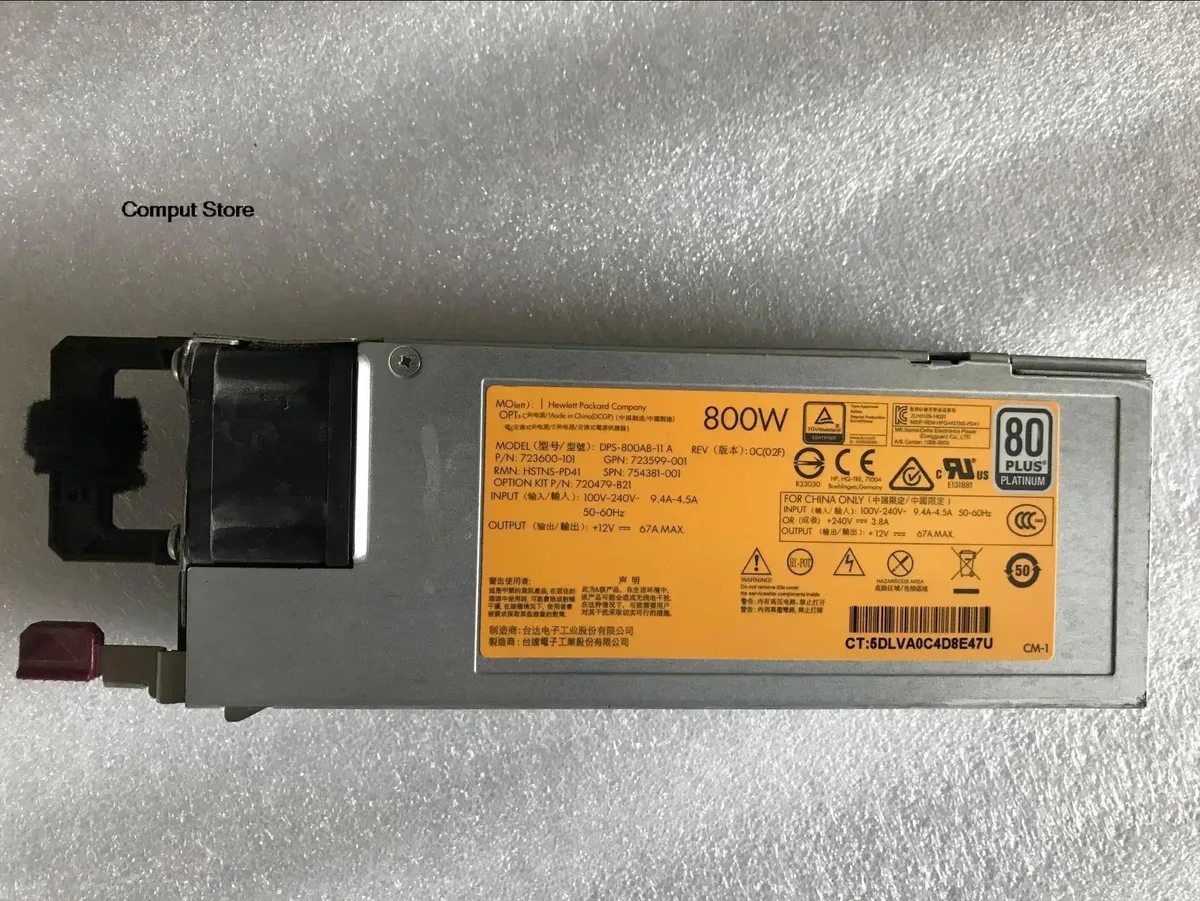 KHACHIMO KHACHIMO Gen9 Server Power Supply 800W DPS-800AB-11 A 723600-101 720479-B21 — product photo