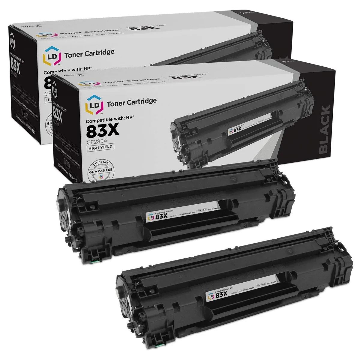 LD Products LD Products Compatible Toner Cartridge HP 83X CF283X High Yield Black 2-Pack 2200 Pages — product photo