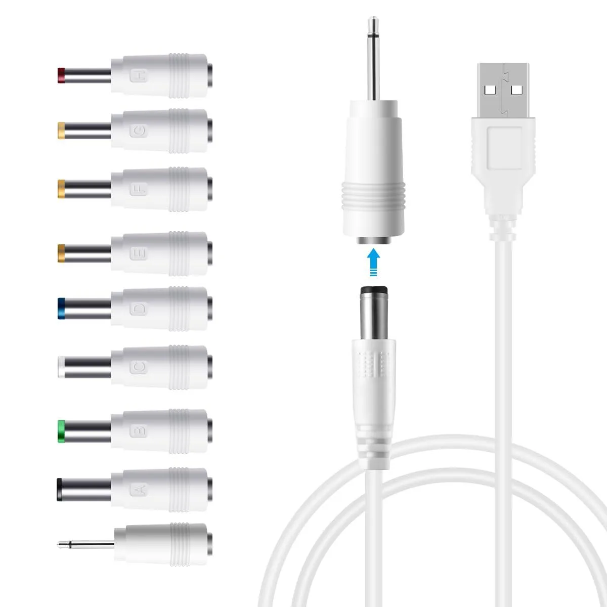  LANMU USB to DC 5V 2A Power Cable 3.3ft 9 Adapters — product photo