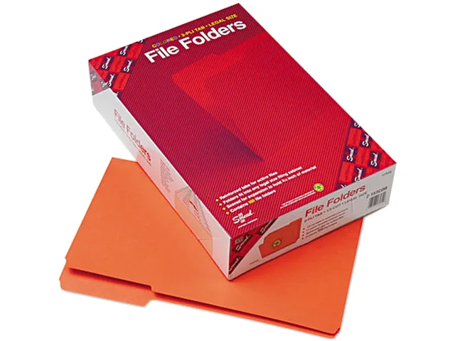 Smead Smead 17534 Legal File Folder, Orange, 11 pt, 100/Box — product photo