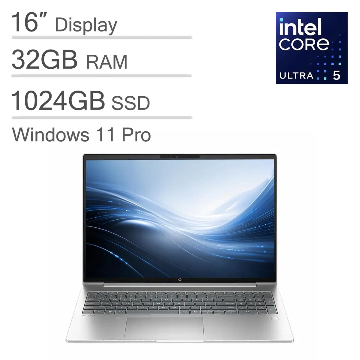 HP HP ProBook 4 G1i business laptop, 16" WUXGA IPS, Core Ultra 5 225U, 32GB DDR5, 1TB NVMe, Win 11 Pro — product photo