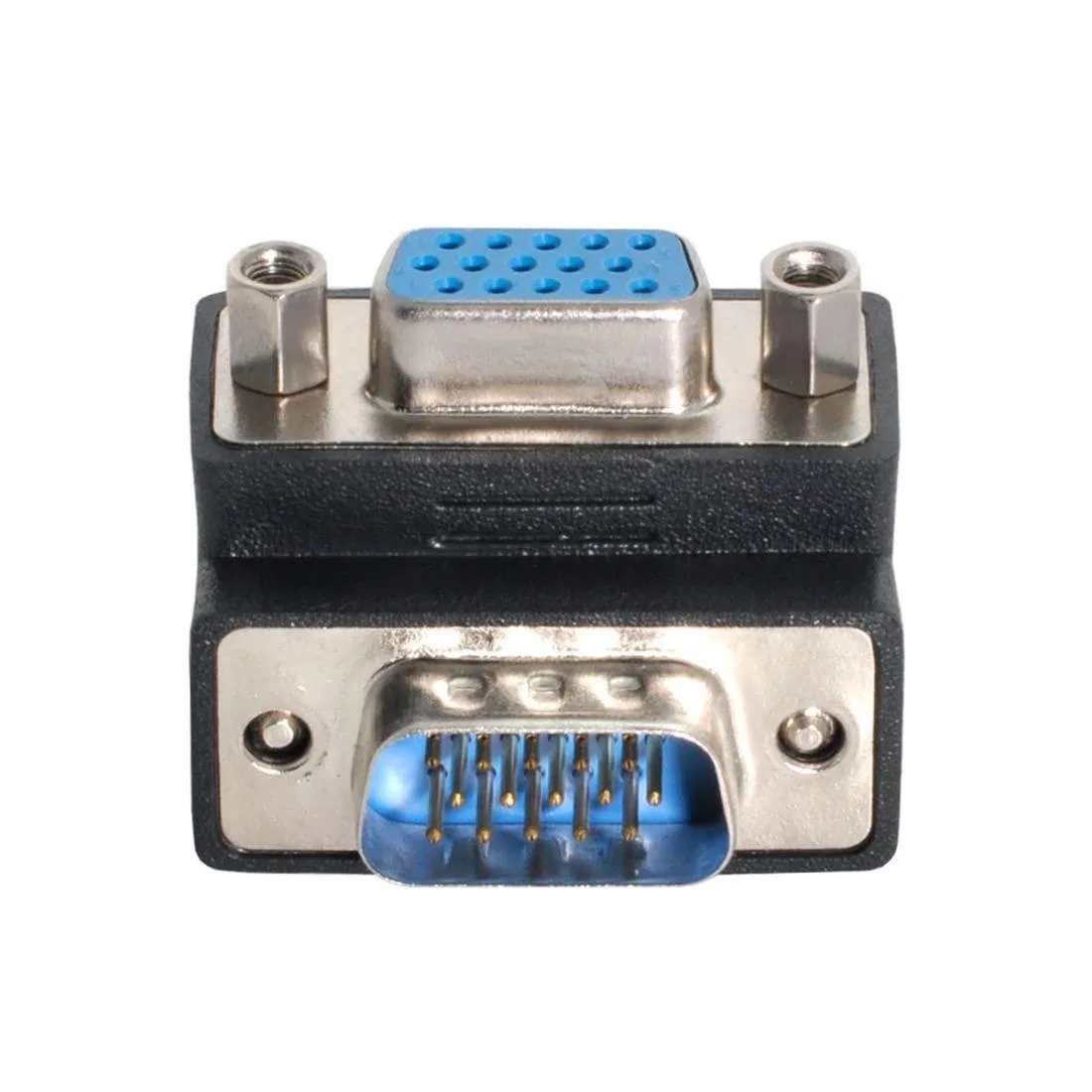 Vszerda Vszerda VGA adapter male-female 90° down angled 15-pin black — product photo