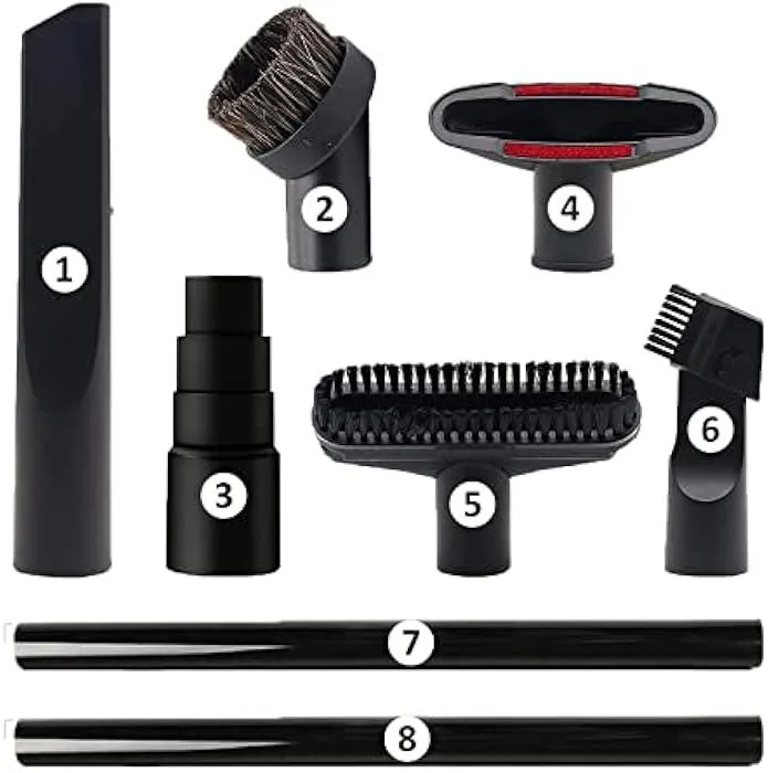 TAURKENAM TAURKENAM vacuum attachment kit 8 piece 32mm 1.25in 37cm wands — product photo