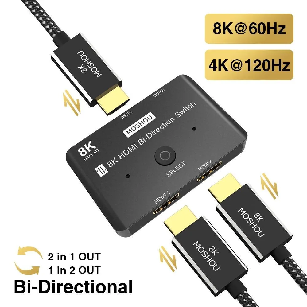WRIARICH WRIARICH TJ-A041 Ultra HD High Speed Bi-Directional HDMI 2.1 Video Switch 4K@120Hz Converter 48Gbps — product photo