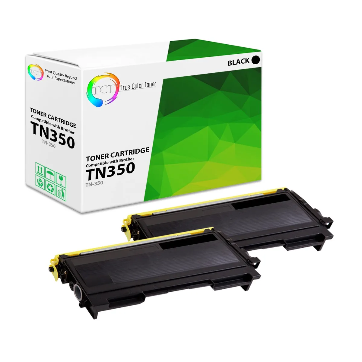 True Color Toner True Color Toner TN350 Black Toner Cartridge 2 Pack 2500 Pages — product photo
