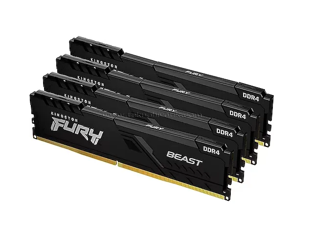 Kingston Technology Corp. Kingston Technology Corp. KF552C40BBK4-128 FURY Beast 128GB (4×32GB) DDR5-5200 CL40 desktop RAM — product photo