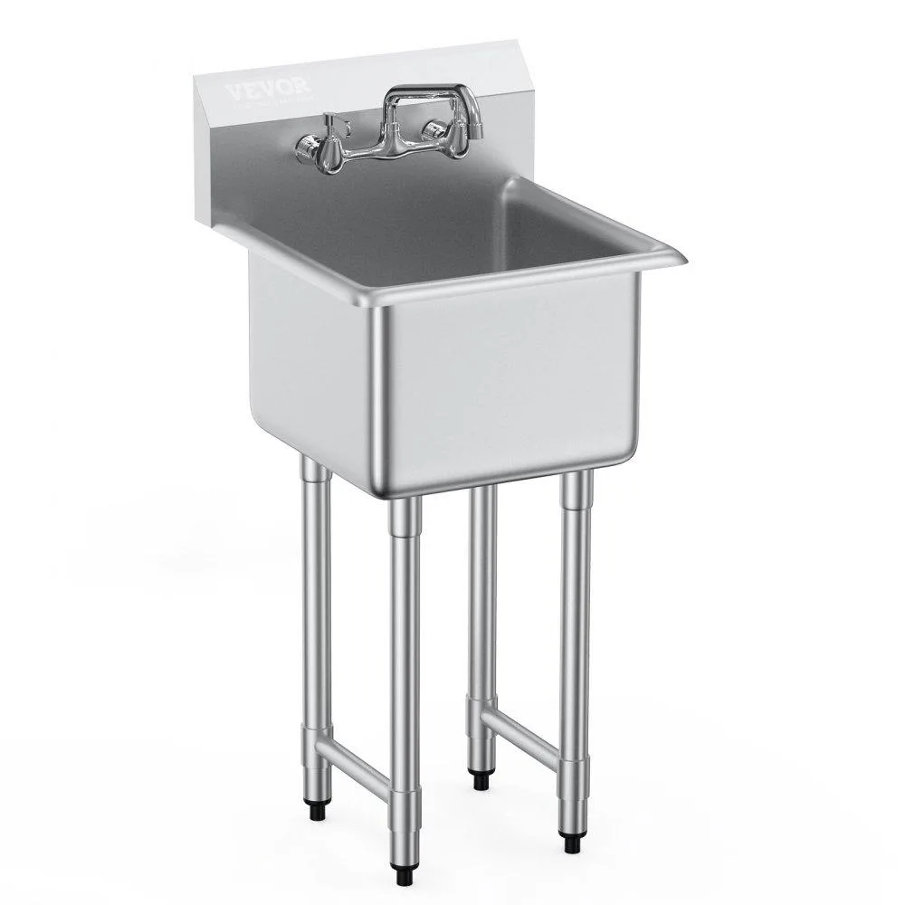 VEVOR VEVOR Stainless Steel Utility Sink 18x41in 11gal 360° Faucet — product photo