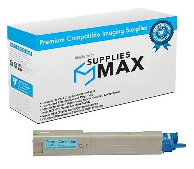 SuppliesMax SuppliesMax Cyan Toner Cartridge 2500 Pages Okidata 43459303 — product photo