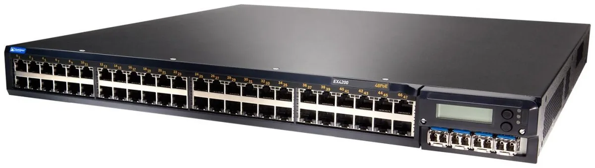 HPE Juniper Networking HPE Juniper Networking EX4200-48PX network switch 48-port GigE PoE+ Layer 3 930W AC — product photo