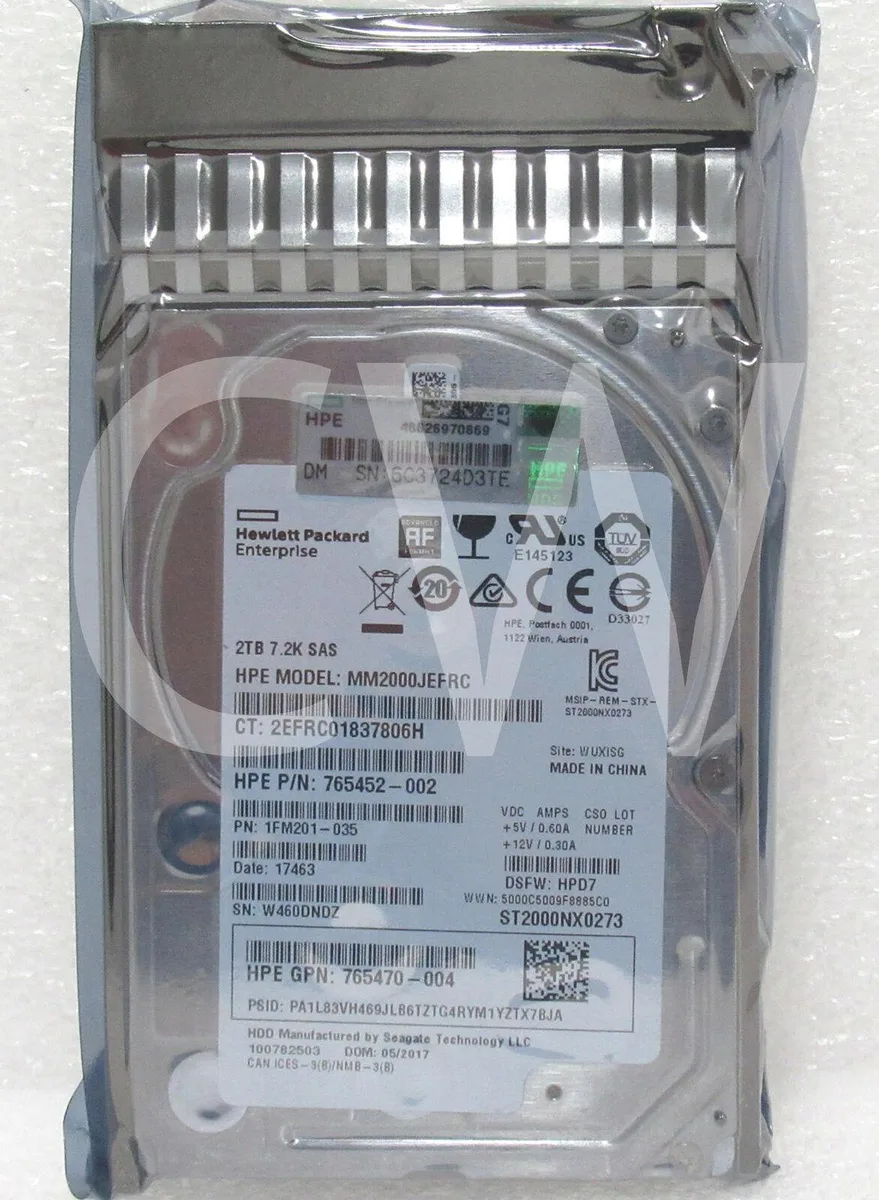 HPE HPE MM2000JEFRC 2TB 7.2K RPM 12Gbps SAS 2.5" internal hard drive — product photo