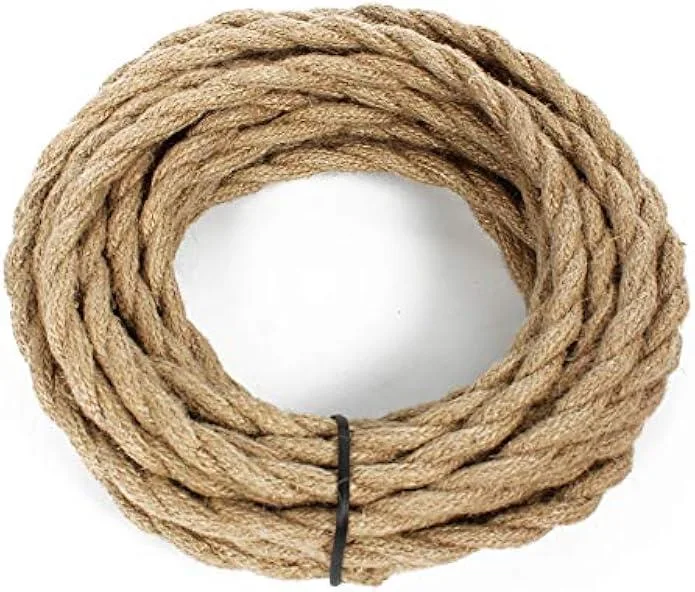 25ft 18-gauge 2-conductor USB cable with cotton-hemp braided vintage finish