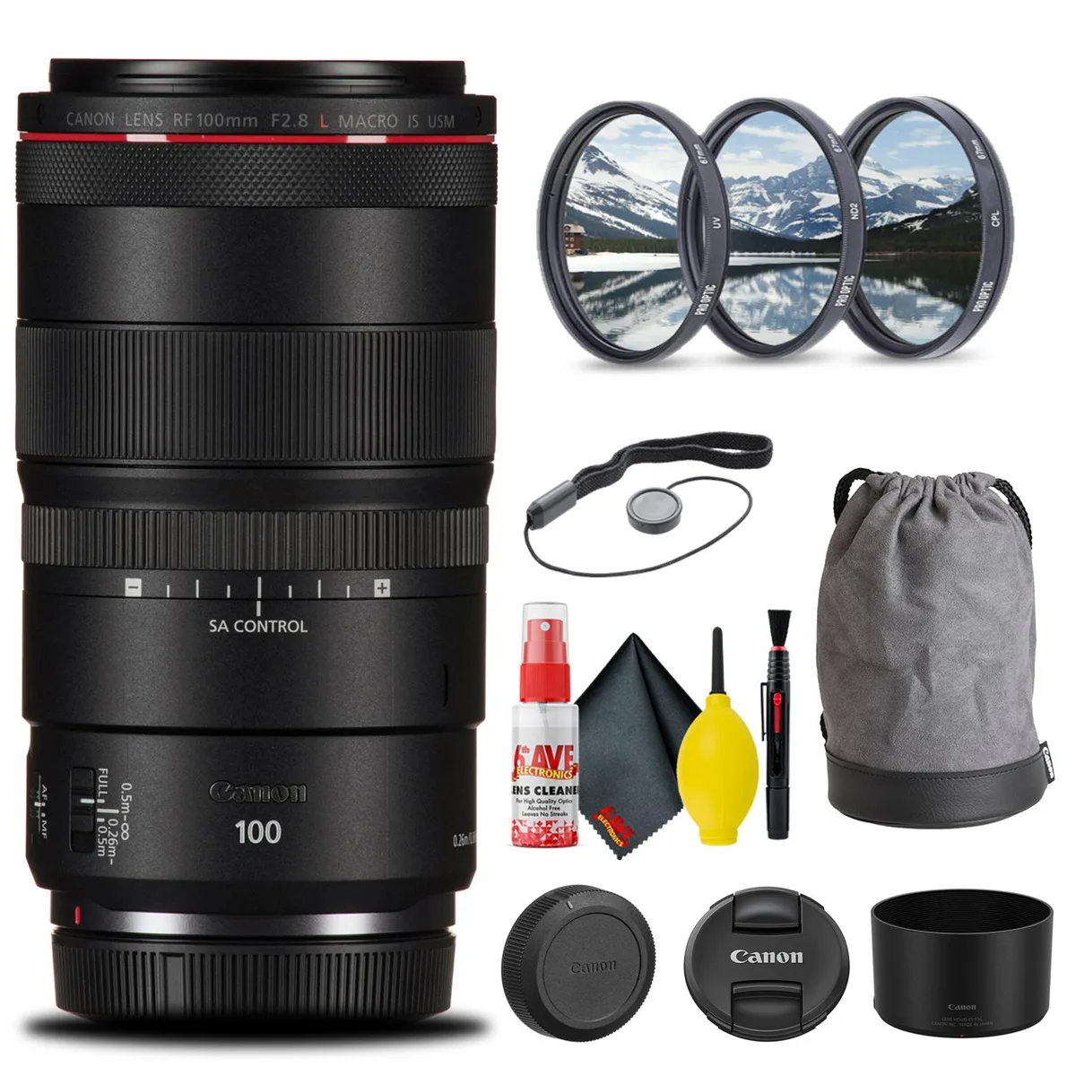 Canon Canon RF 100mm f/2.8L Macro IS USM Lens 4514C002 + Filter Kit — product photo