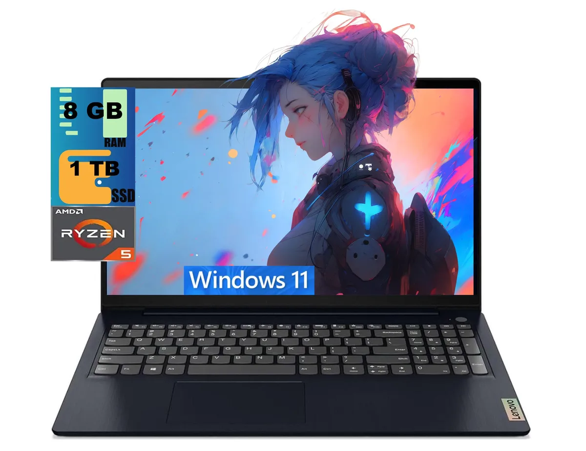 Lenovo Lenovo IdeaPad 1 15 laptop 15.6 FHD AMD Ryzen 5 7520U 8GB DDR5 1TB Blue — product photo