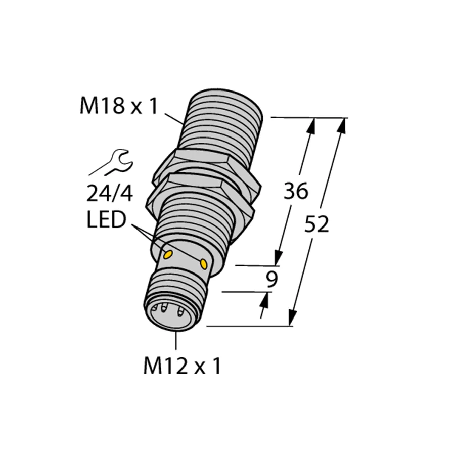 Turck Turck BI8-EM18-AP6X-H1141/S1589 inductive sensor PNP M18 10-30 VDC electrician tool — product photo