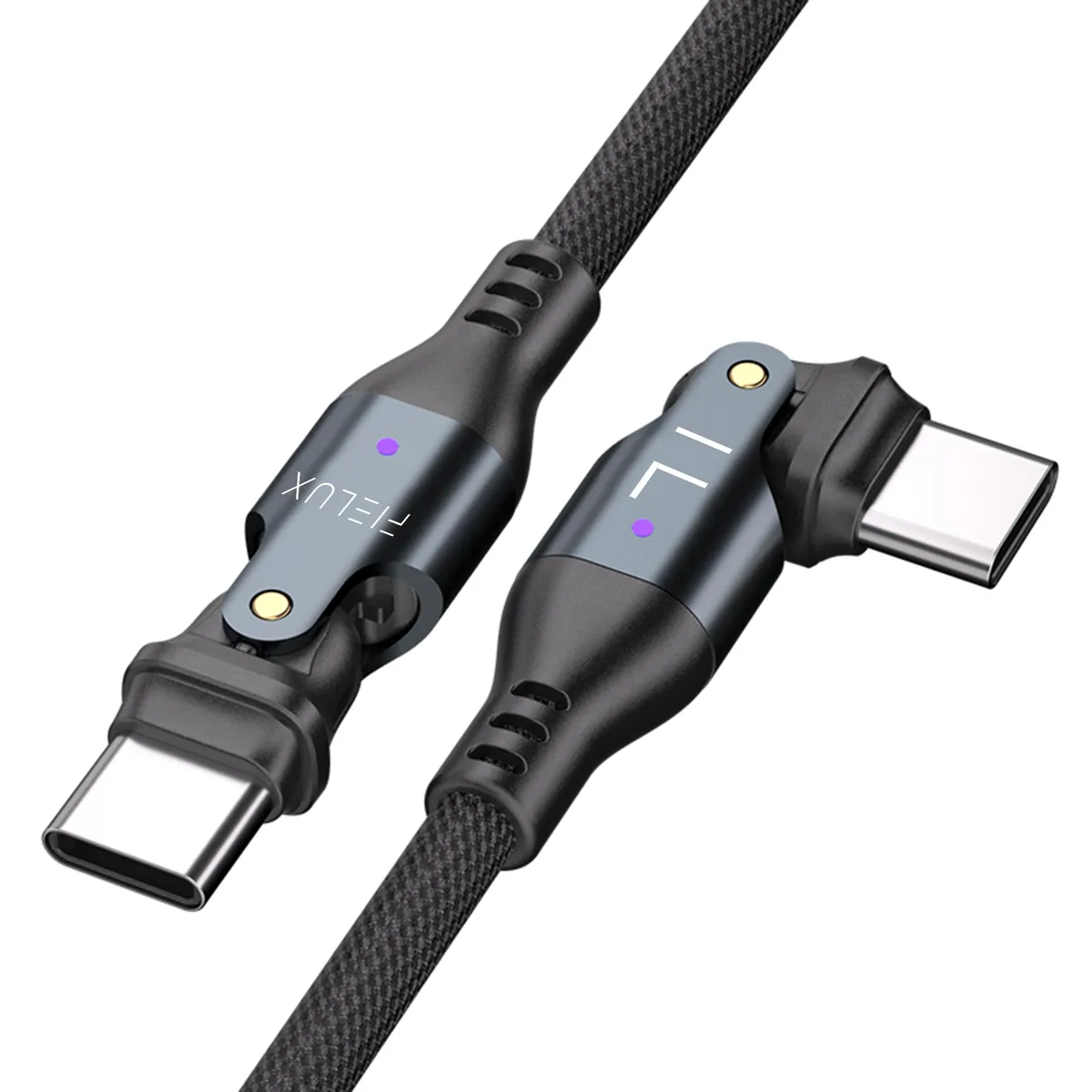 FIELUX FIELUX 240W USB-C to USB-C Cable 6ft 180° Rotating Connectors — product photo