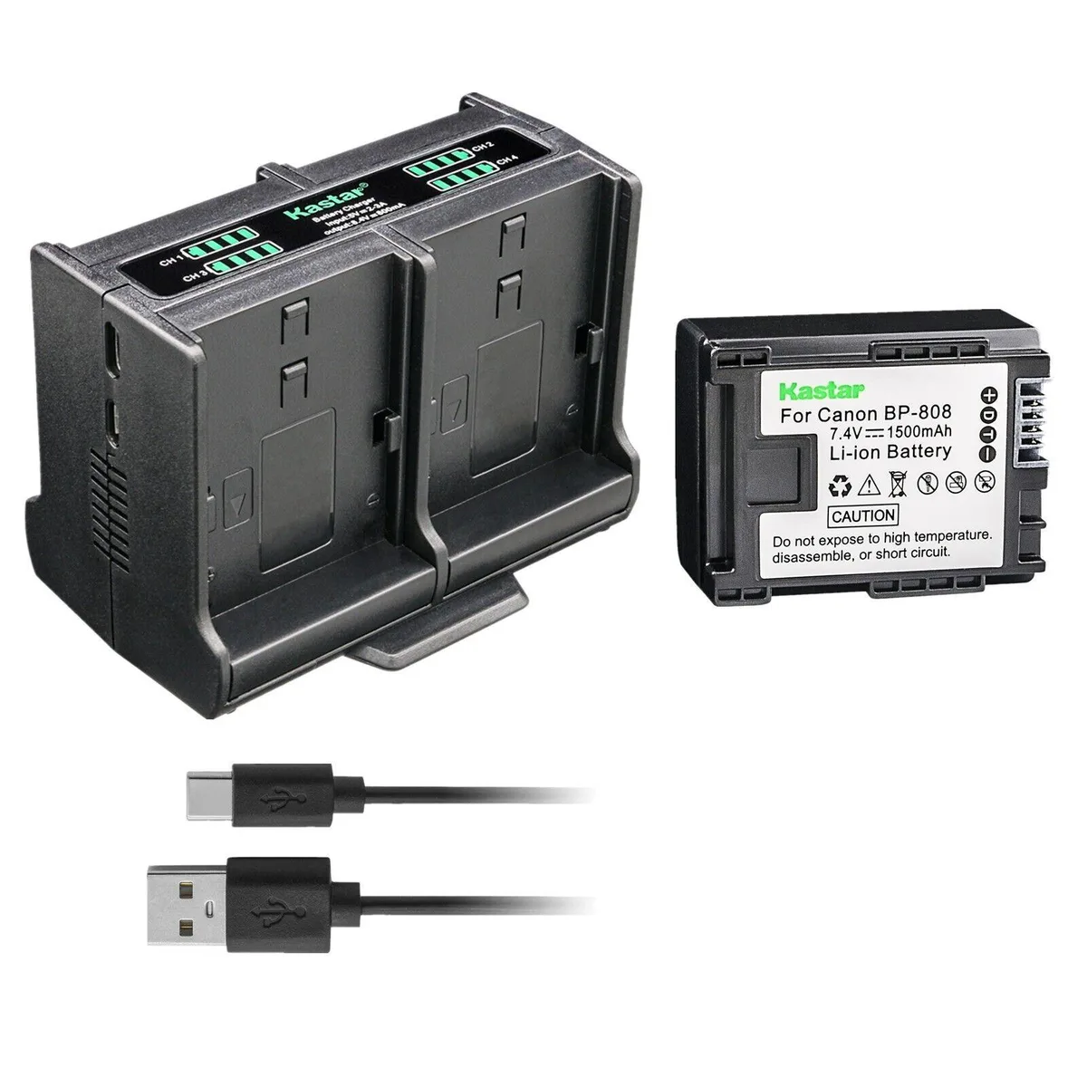 Kastar Kastar BP-808 battery and quadruple charger 1 pack — product photo